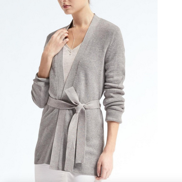 Banana Republic Ribbed Belted Cardigan 